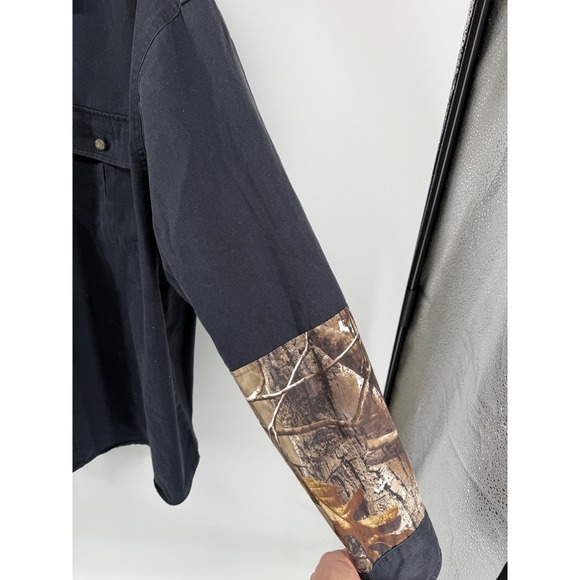 Realtree Camo Patchwork Long Sleeve Button Up Shirt Men's 3XL Big Tall Hunting - Picture 9 of 9